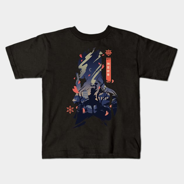 Frostflake Heron Kids T-Shirt by whydesign